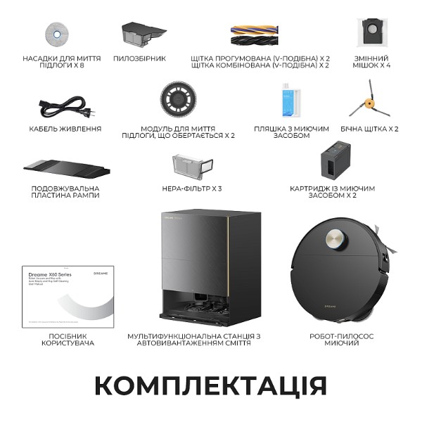 Фото - Робот-пылесос моющий Dreame Bot X60 Ultra Complete Black (RLX87DE-bl)